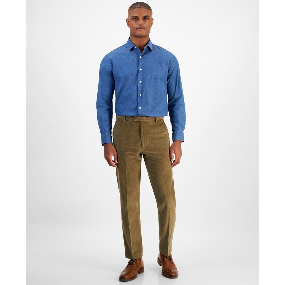 Tommy Hilfiger Pants Mens 42x30‎ Taupe Drew Corduroy Straight Leg Trouser NWT